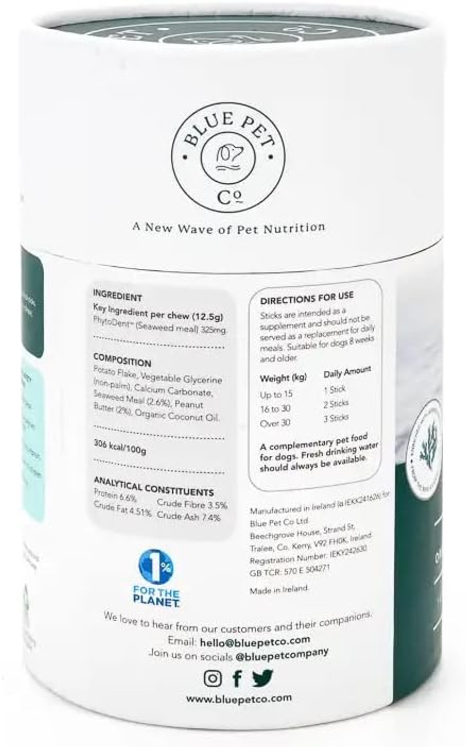 Blue Pet Co - GoSmile Teeth & Gums Supplement for Dogs - Promotes Oral Health, Fresh Breath & Healthy Gums - Enriched with Seaweed Extract PhytoDent - Rich in Chicken - 4 Sticks Blue Pet Co - GoSmile Teeth & Gums Supplement for Dogs - Promotes Oral Health, Fresh Breath & Healthy Gums - Enriched with Seaweed Extract PhytoDent - Rich in Chicken - 4 Sticks