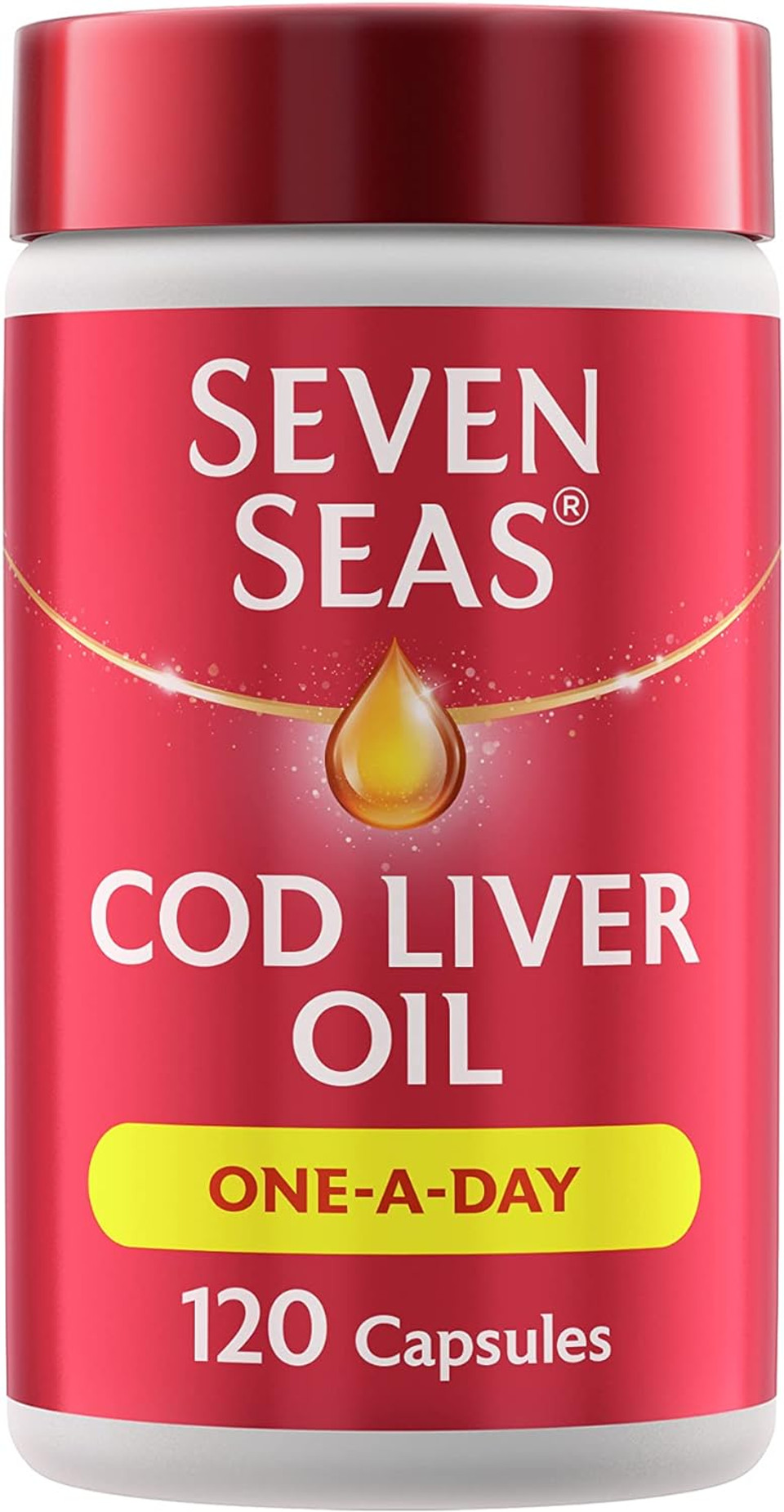 Seven Seas Cod Liver Oil Tablets With Omega-3, Fish Oil, One A Day, 4 Months Supply (120 Capsules), Epa & Dha, With High Strength Vitamin D & A

Size: 120 Count (Pack Of 1)