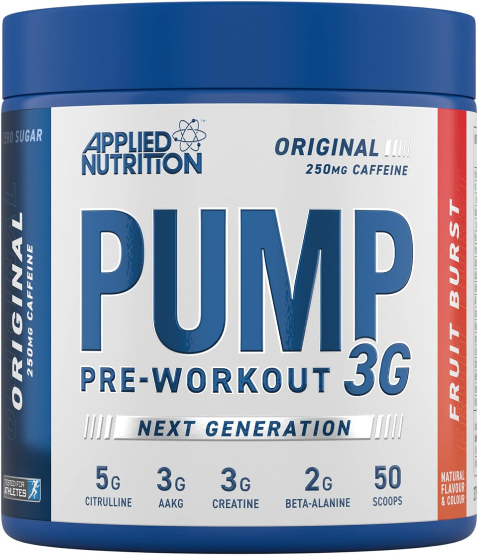 Applied Nutrition Pump 3G Pre Workout - Energy, Focus & Performance (375G - 25 Servings) (Fruit Burst)