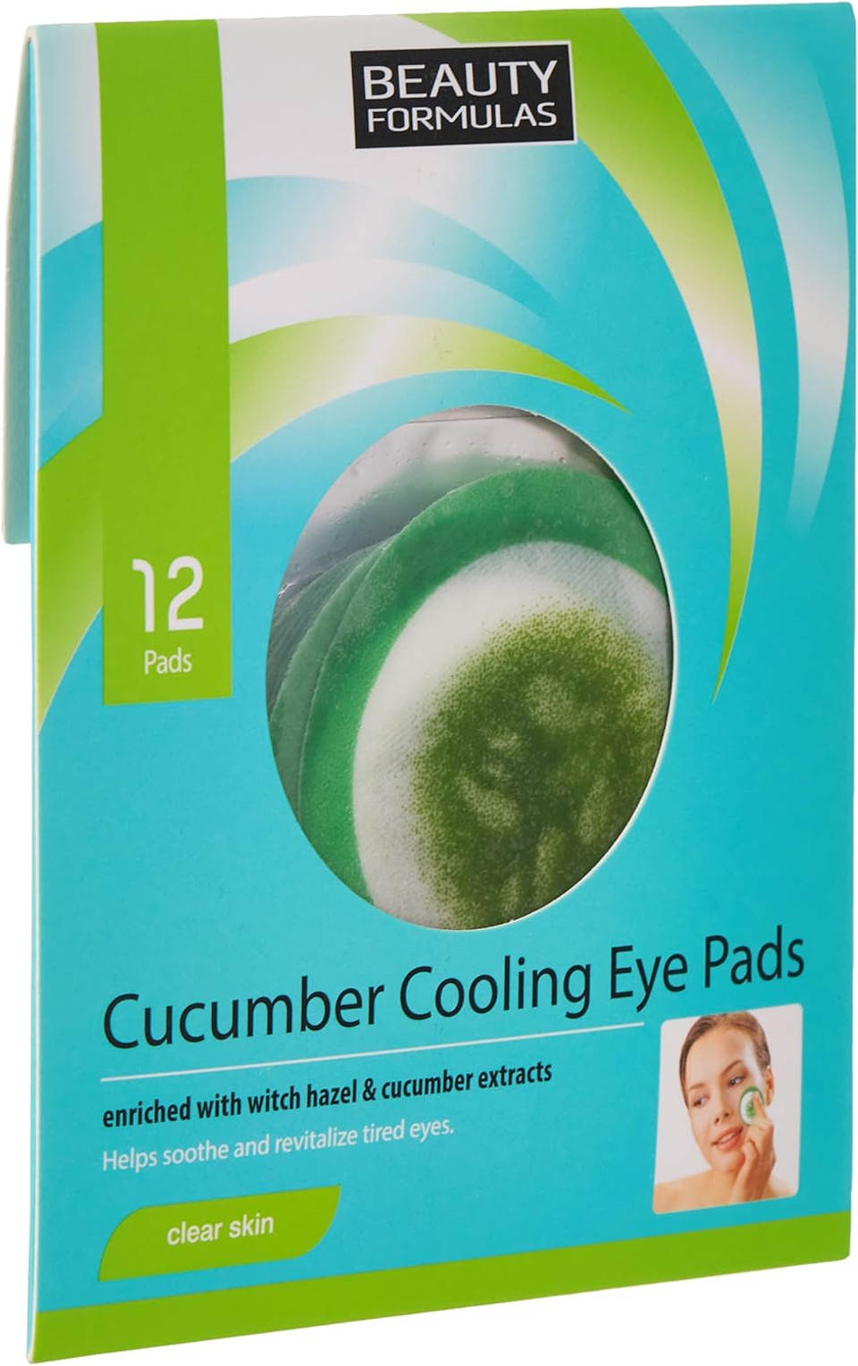 Beauty Formulas Clear Skin Cucumber Cooling Eye Pads 12'S