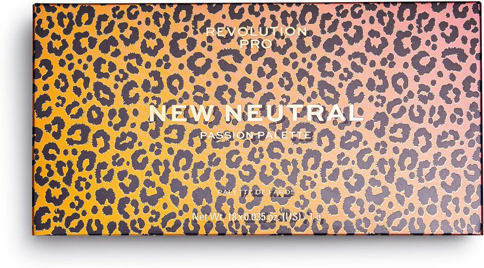 Revolution Beauty London Pro, New Neutral, Passion, Eyeshadow Palette, 18 Shades, 18G