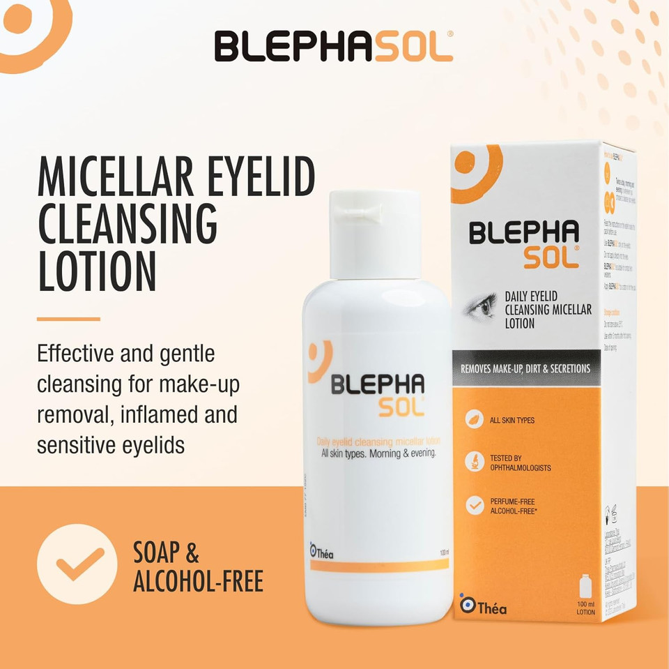 Blephasol Micellar Eyelid Cleansing Lotion | Effective and Gentle Cleansing for Make-Up Removal, Inflamed and Sensitive Eyelids | Soap & Alcohol-Free | 100ml