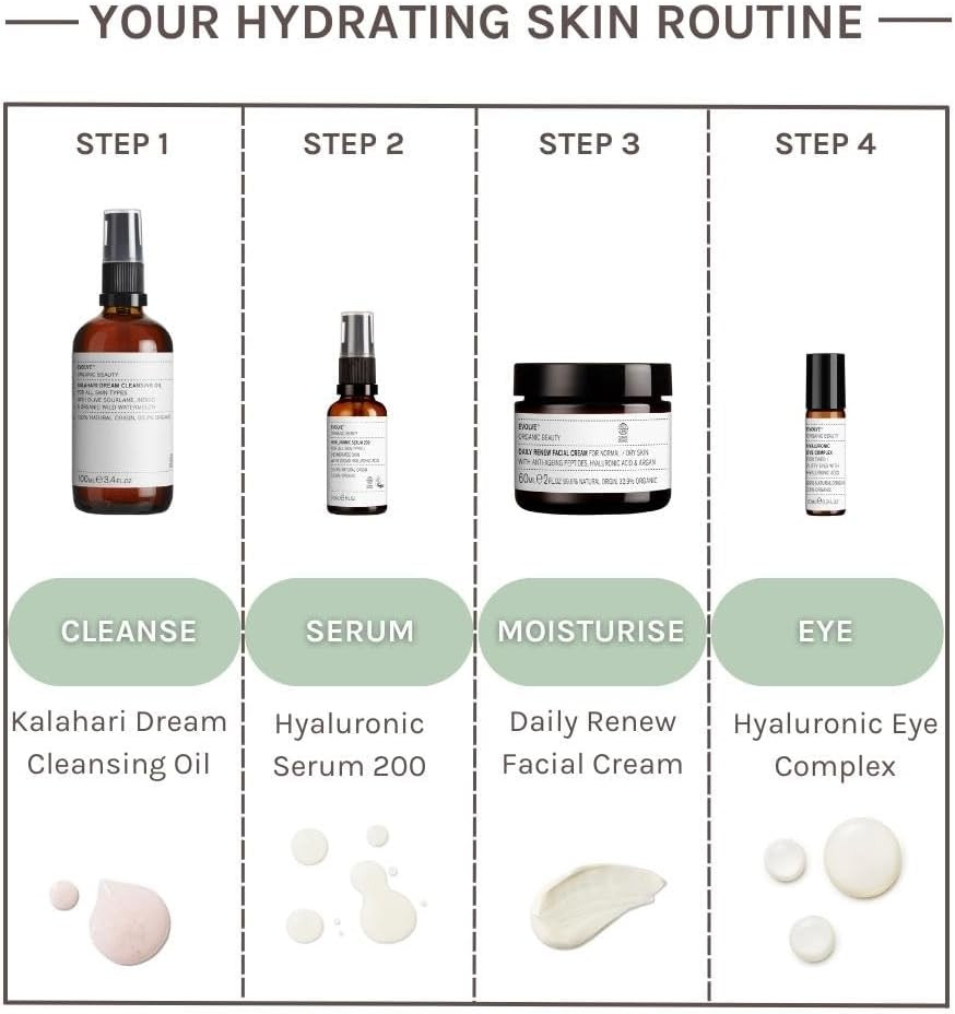 Evolve Organic Beauty - Natural Hyaluronic Eye Complex With Hyaluronic Acid, Tuberose Plant Cells, Cucumber Extract | Certified Vegan Clean Beauty (0.3 Fl Oz | 10 Ml) - For All Skin Types