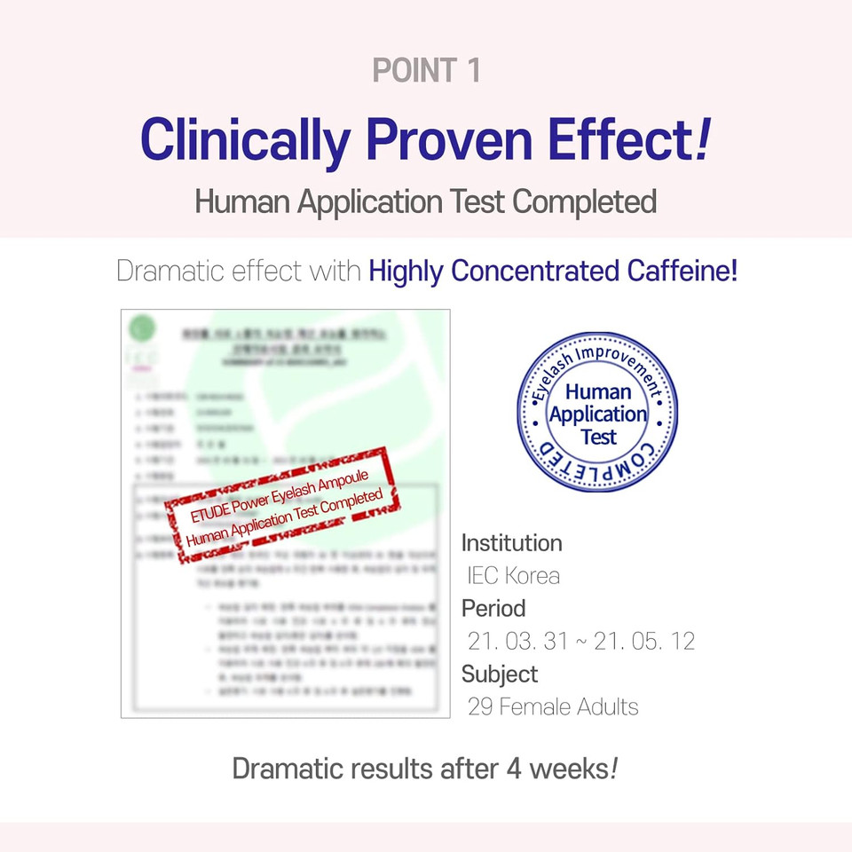 Etude House Power Eyelash Ampoule 6G | Easy And Comfortable Daily Eyelashes Serum | Appearance Of Longer, Thicker Looking Lashes | K-Beauty