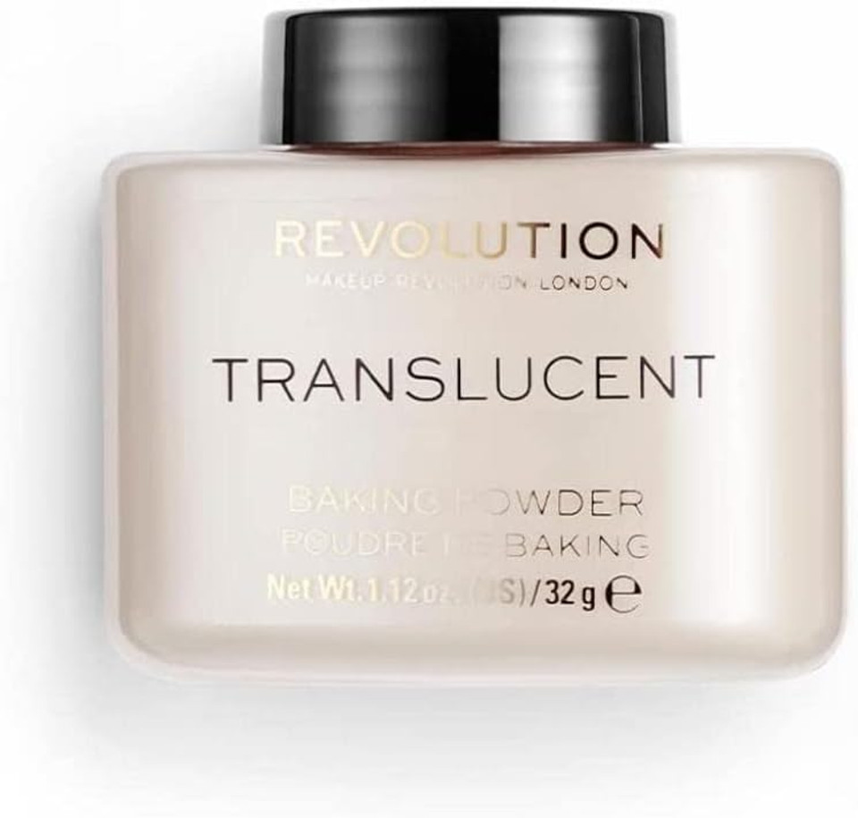 Revolution Beauty London, Loose Baking Powder, Prolongs Makeup Wear, Setting Translucent, For All Skin Tones, 32G Revolution Beauty London, Loose Baking Powder, Prolongs Makeup Wear, Setting Translucent, For All Skin Tones, 32G
