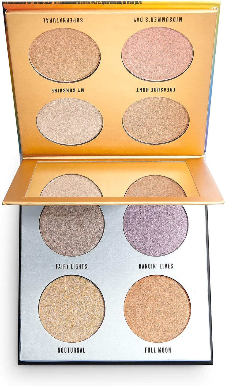 Revolution Beauty London Makeup Obsession London, Rady, Highlighter Palette, Moonlight/ Sunlight, 8 Shades, 28G
Color: Moonlight/ Sunlight Highlighter