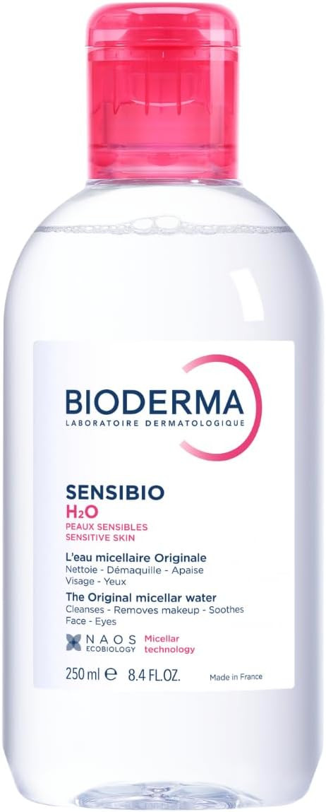 Bioderma Sensibio H2O - Soothing Micellar Water Protects Dry & Sensitive Skin, Cleanser Removes Impurities, Pollution & Pollen, Gentle Makeup Remover, 250ml