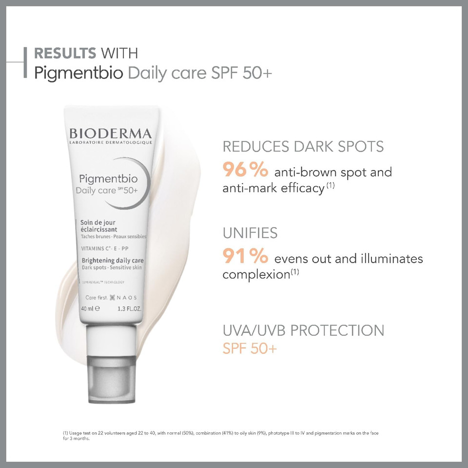 Bioderma Pigmentbio Daily Care SPF50+ - Brightening Face Cream for Pigmentation & Dark Spots, Daily Moisturiser Brightens & Protects from Sun, 40ml