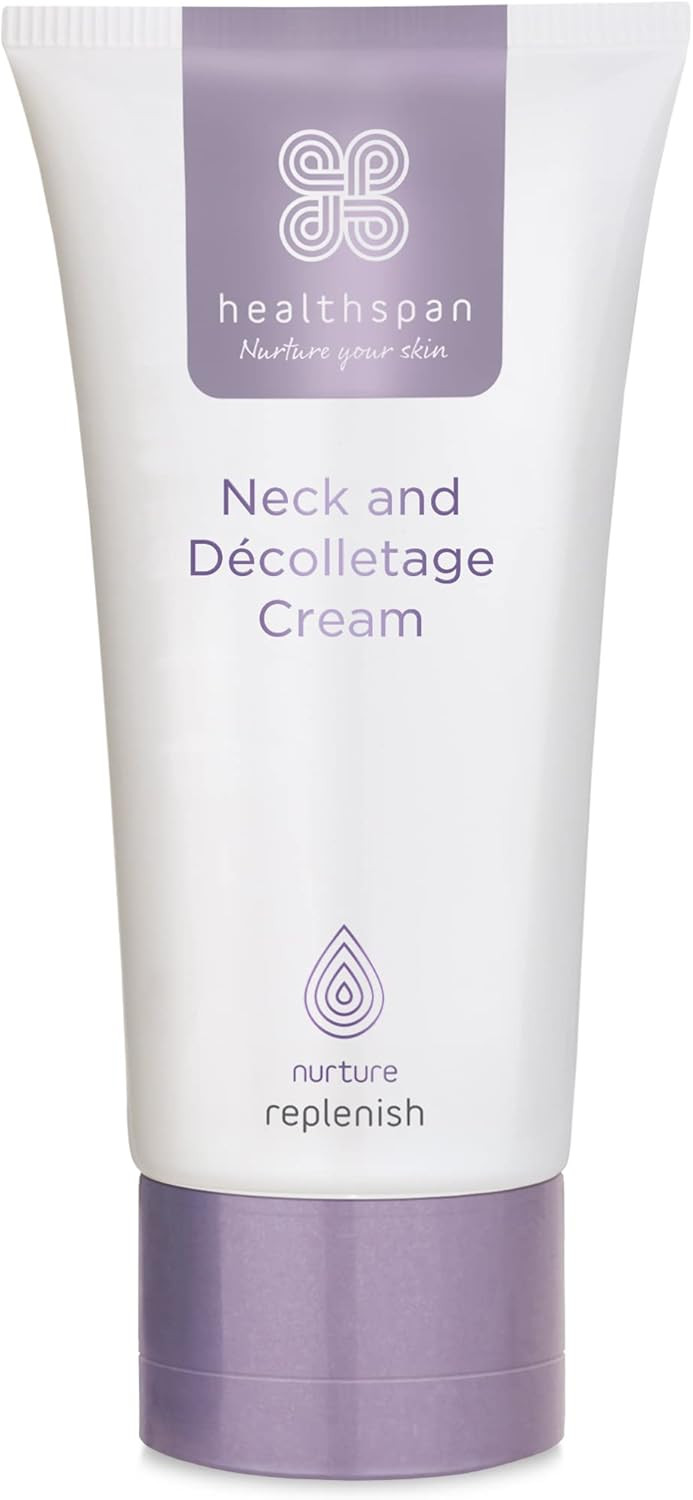 Healthspan Replenish Neck & Decolletage Cream (50ml) | Intensive treatment to firm the neck and chest area | With Retinol, Caffeine & Phytoestrogens | Improves skin tone & elasticity