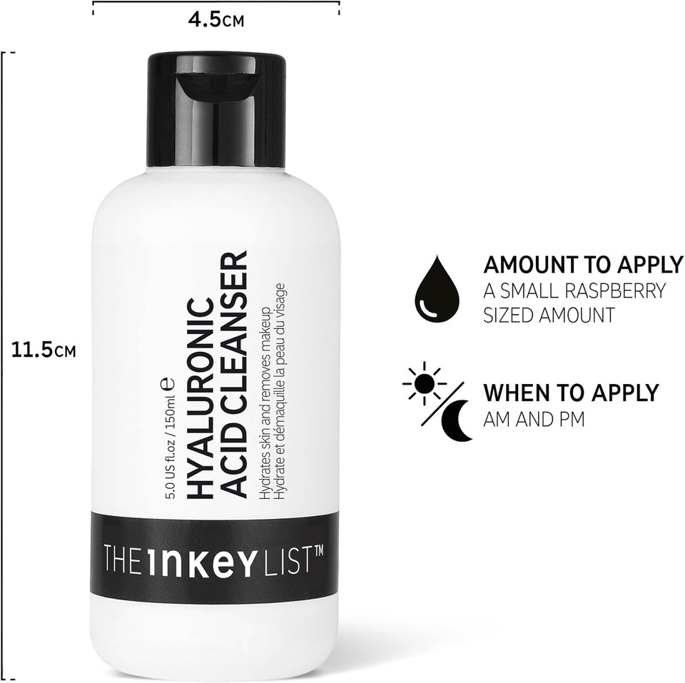 The Inkey List Hyaluronic Acid Cleanser 150Ml | Cleanses & Hydrates Skin | Removes Makeup | Fragrance-Free | Suitable For All Skin Types