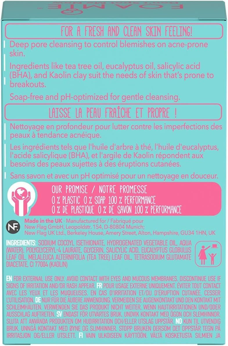 Tea Tree Oil Face Bar For Acne-Prone Skin. Plastic-Free, Soap-Free, Ultra-Gentle, No Sulphates Or Parabens. Made In The Uk