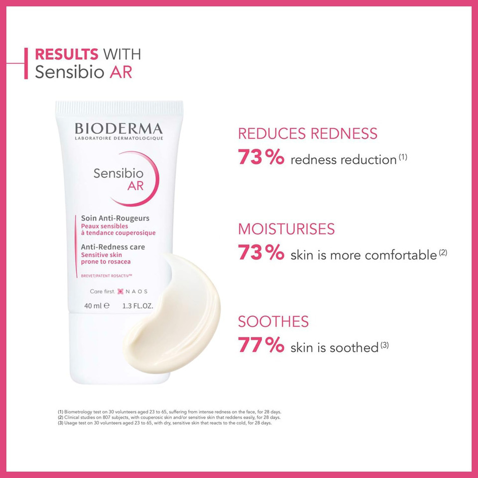Bioderma Sensibio AR - Anti-Redness Face Moisturiser for Soothing & Nourishing Very Dry, Sensitive Skin - Reduce & Prevent Redness, 40ml
