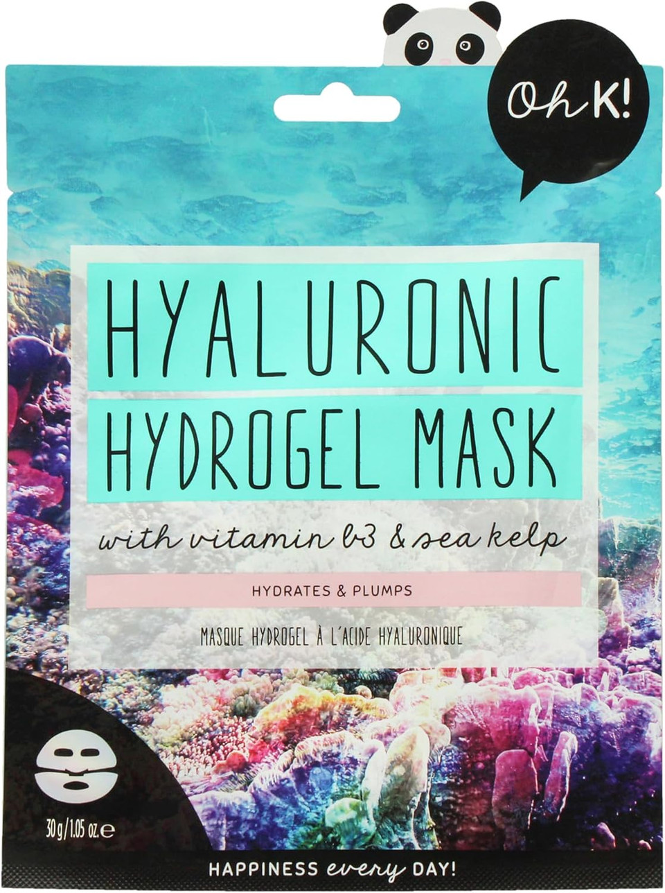 Oh K! Probiotic Sheet Mask, For Sensitive Skin, Balancing and Soothing, With Added Chamomile Extract, Vegan and Cruelty Free, 42g