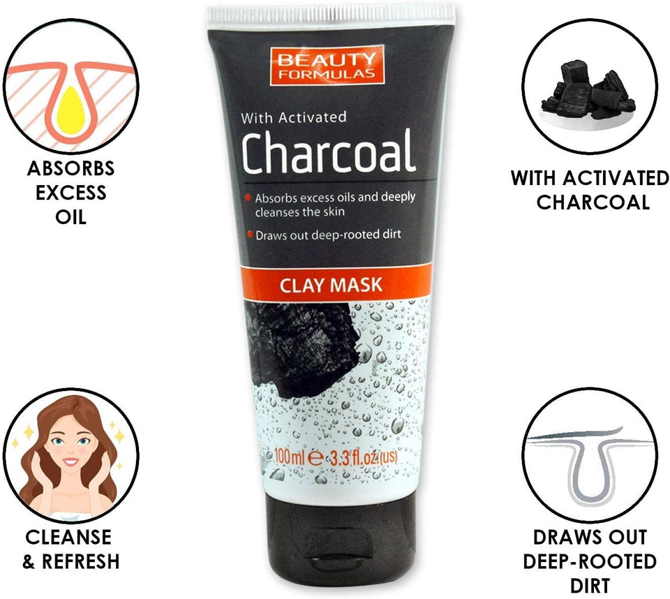 Beauty Formulas With Activated Charcoal Clay Mask 100 millitres