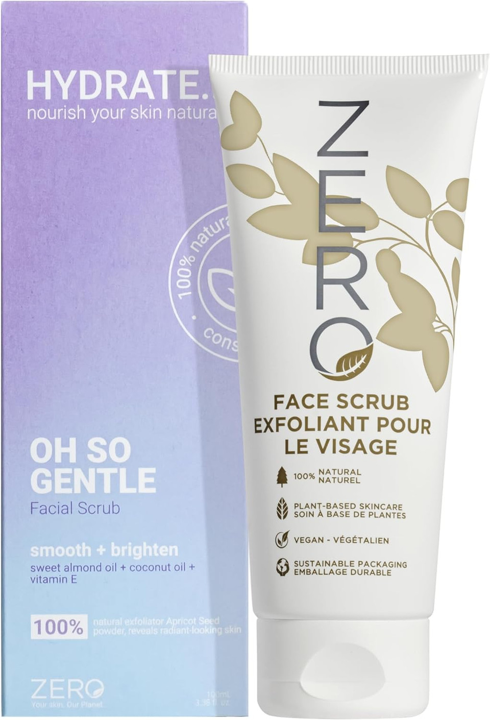 Skin Academy Zero Hydrate | Oh So Gentle Face Scrub | Smooth + Brighten | Natural Oils | Vegan | 100Ml