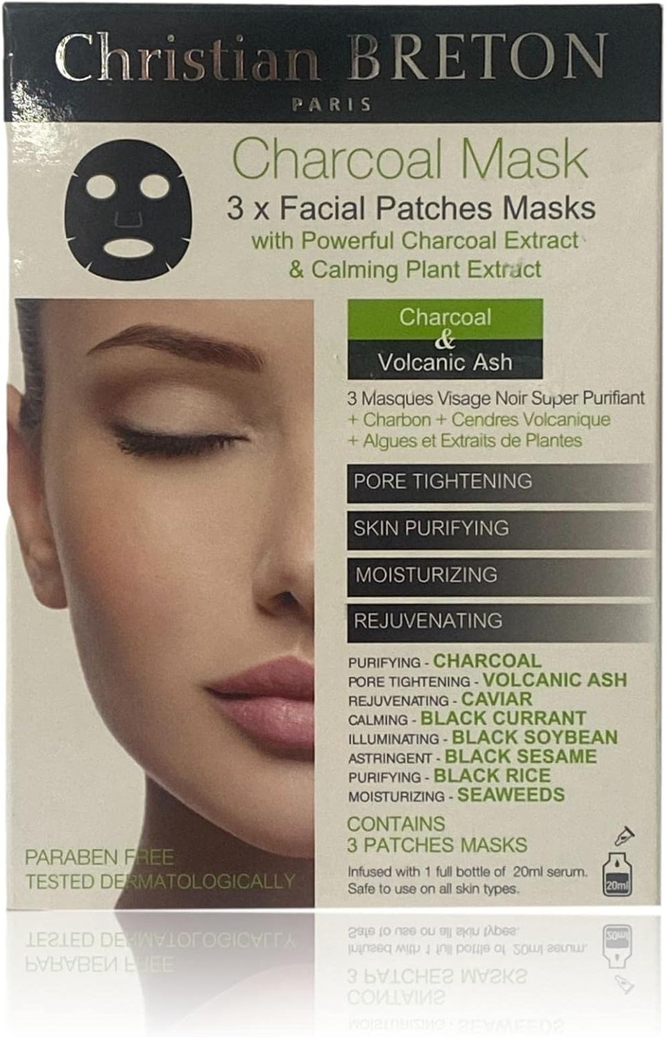 Age Priority by Christian BRETON Charcoal Facial Patches Masks x 3