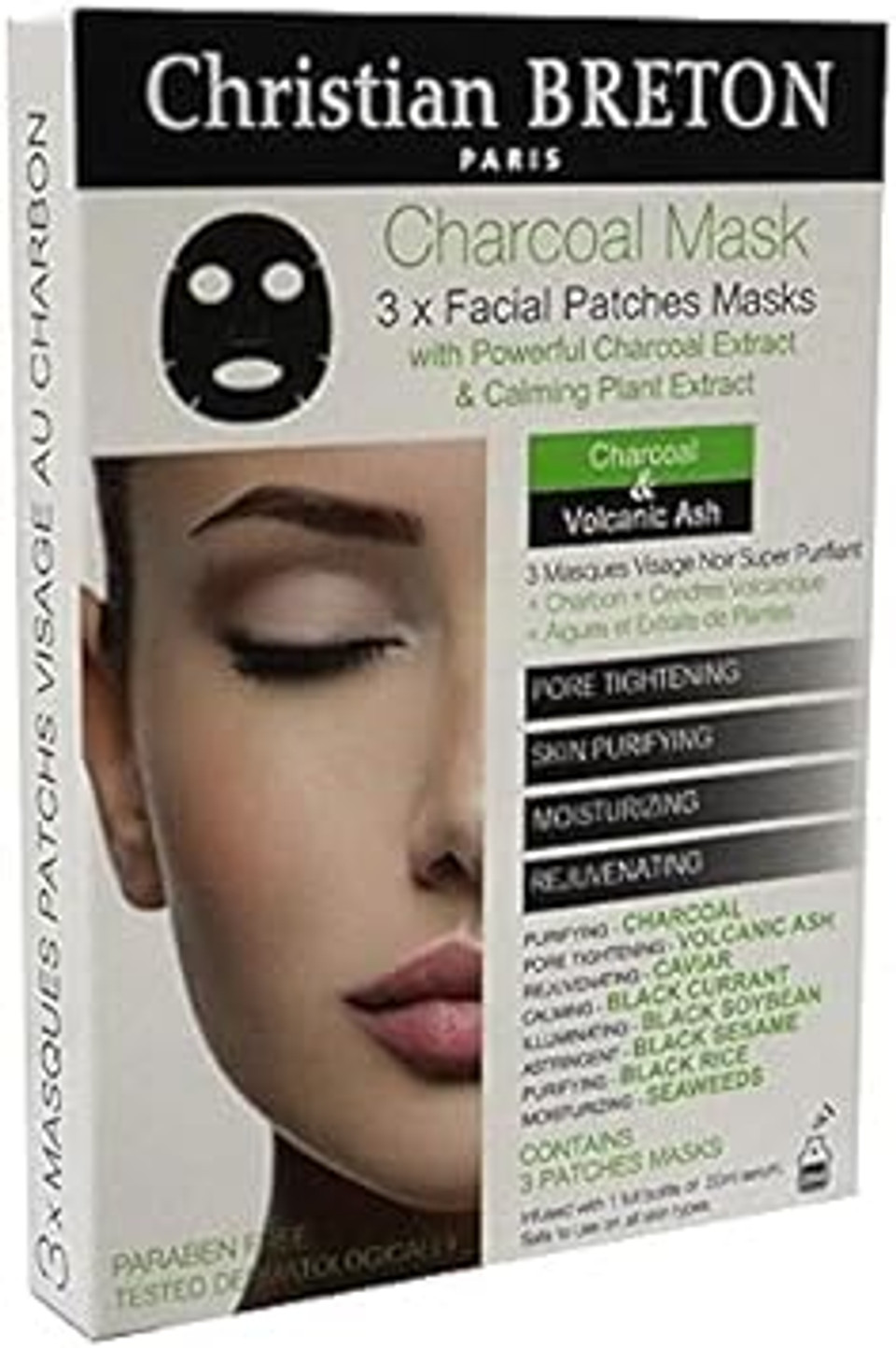 Age Priority By Christian Breton Charcoal Facial Patches Masks X 3