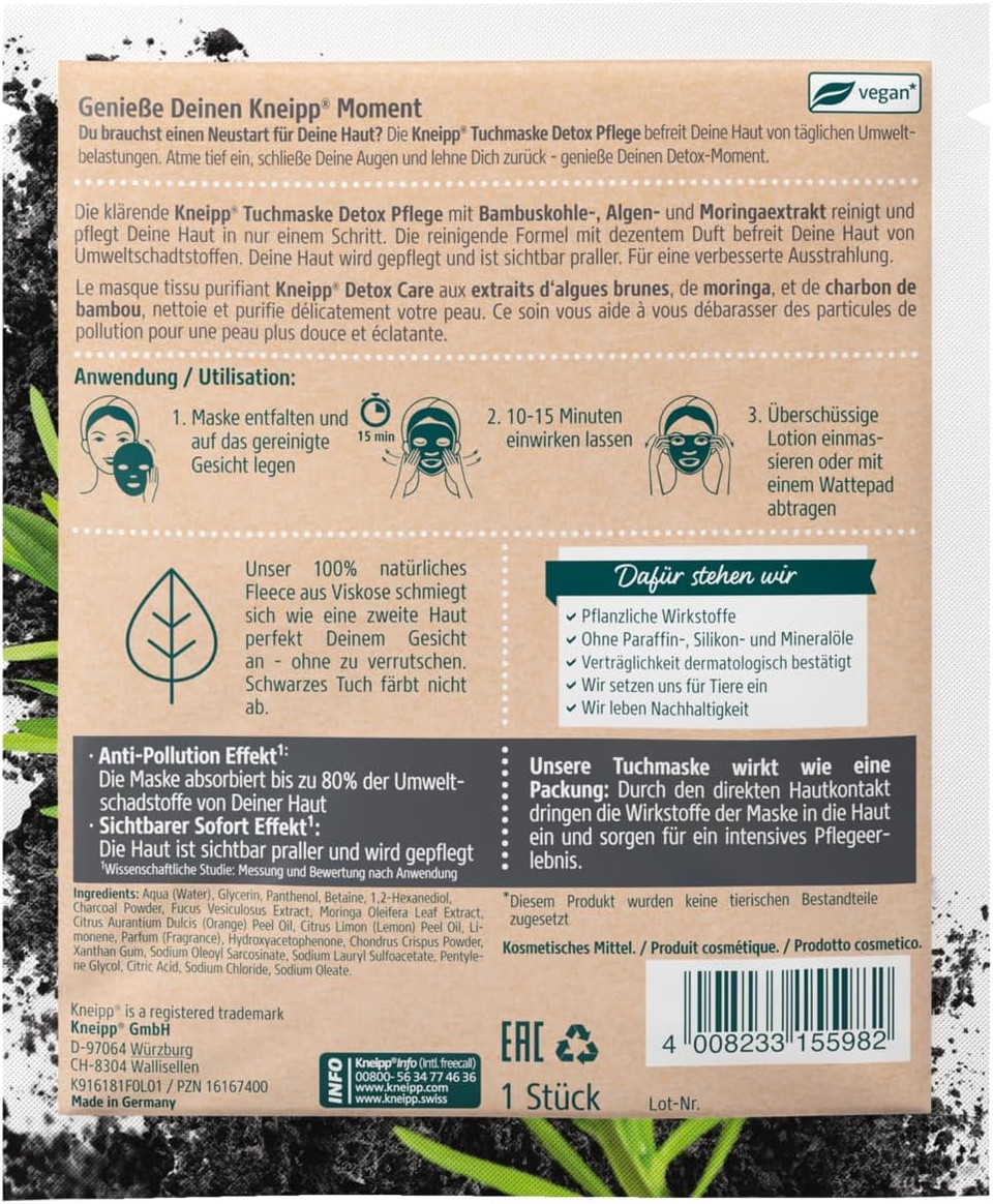 Kneipp 916181 Detox Care Cloth Mask