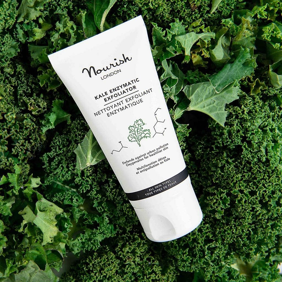 Nourish London Kale Enzymatic Facial Exfoliator 50ml | Contains Pomegranate Enzymes & Jojoba Beads | 100% Vegan | Alcohol-Free | Cruelty-Free | Multi Award Winner