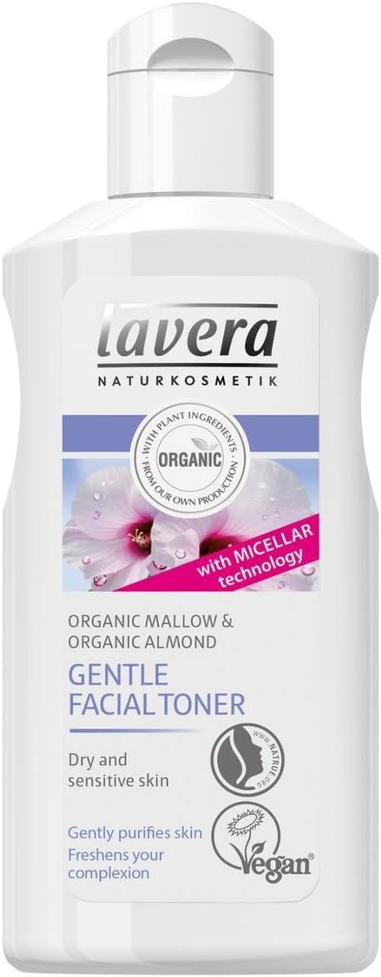 lavera basis sensitiv Gentle Facial Toner - Facial Toner with organic Aloe Vera & organic Mallow - Gently & Gently Clarifies - Radiantly Fresh Complexion Facial Cleansing - natural cosmetics - vegan - organic (1 x 125 ml)