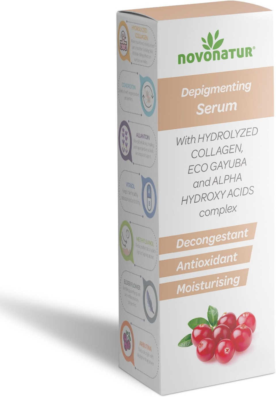 Depigmenting Serum With Hydrolyzed Collagen, Intensive Anti-Stain Treatment, With Gayuba, Vitamins And Allantoin, Stain Remover Cream, Moisturizing And Skin Regenerating. Airless Of 30Ml