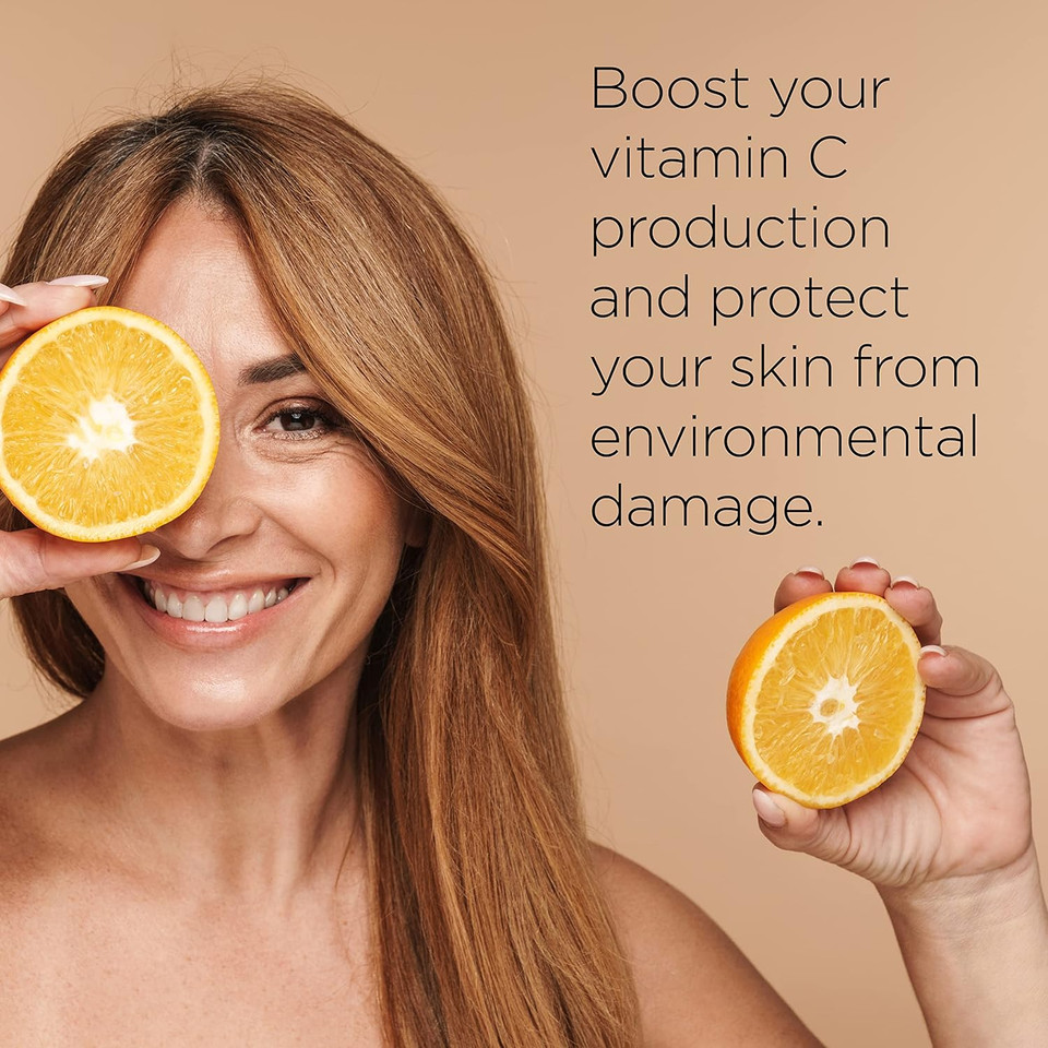 Healthspan Vitamin C Serum (30ml) | Boost Radiance & Smooth Lines & Wrinkles | Triple Source Vitamin C to support collagen formation | With ferulic acid, hyaluronic acid and vitamin E | Vegan