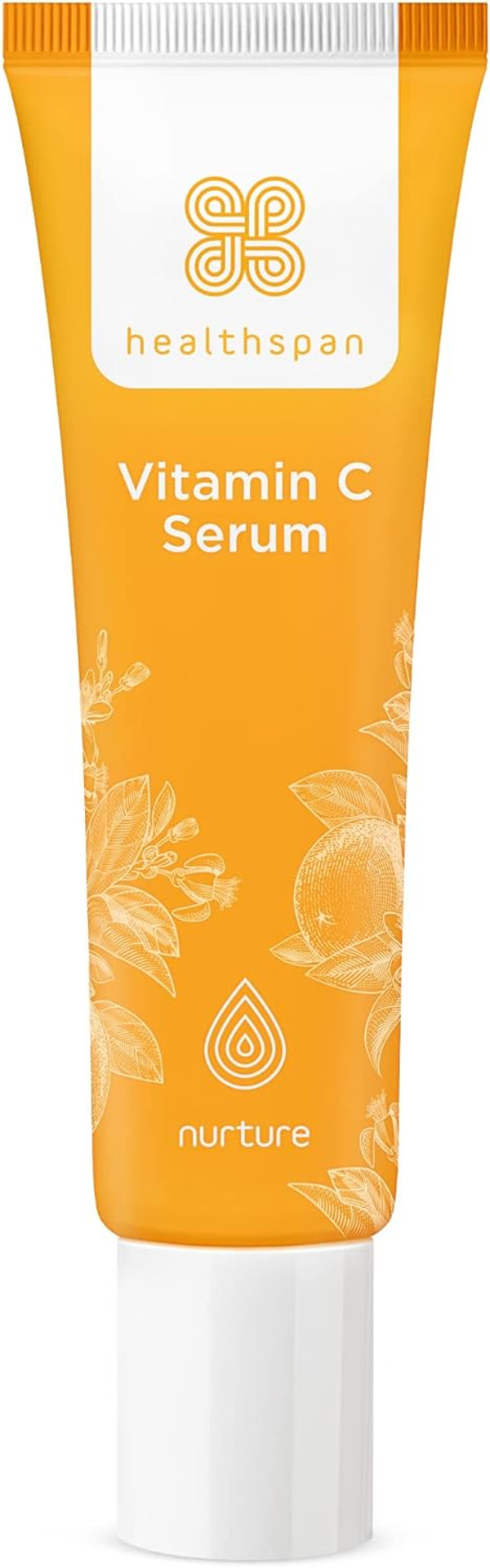 Healthspan Vitamin C Serum (30ml) | Boost Radiance & Smooth Lines & Wrinkles | Triple Source Vitamin C to support collagen formation | With ferulic acid, hyaluronic acid and vitamin E | Vegan