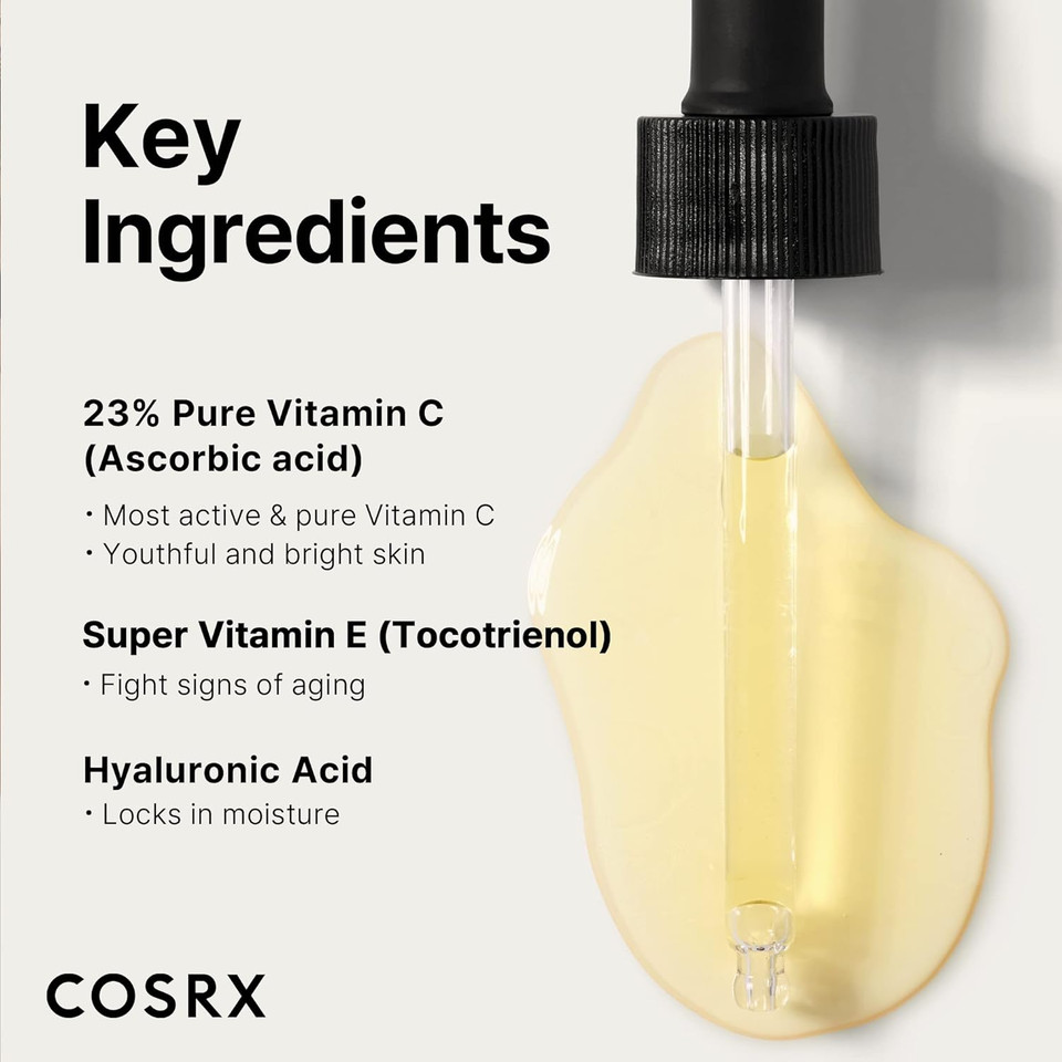 Cosrx Pure Vitamin C 23% Serum With Vitamin E (Ascorbic Acid) & Hyaluronic Acid, Hydrating Facial Serum, Reduces Fine Lines 0.70 Fl.Oz / 20 G