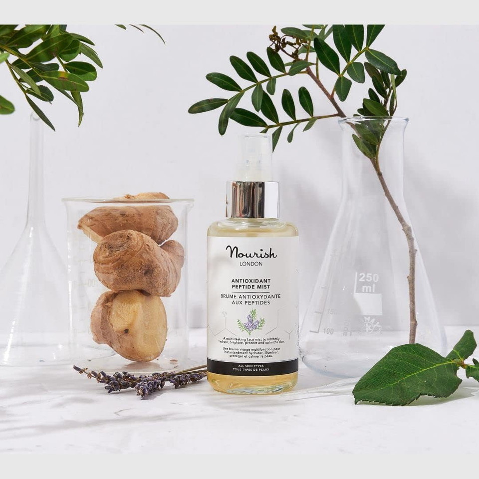 Nourish London Antioxidant Peptide Face Mist 100ml | Anti Ageing Antioxidants | Brightens & Protects Skin | 100% Vegan