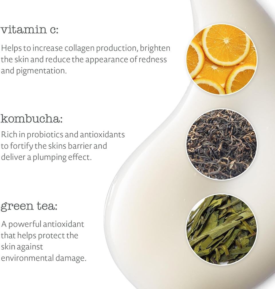 Elemental Herbology Cell Nourish Radiance Serum - Face Serum For Dull Or Uneven Skin - Vitamin C Serum For Face - Antioxidant-Rich Kombucha & Green Tea - Cruelty Free, Made In Uk - 30Ml, Earth