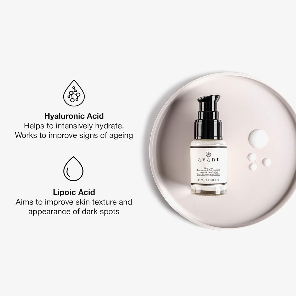 Avant | Hyaluronic Acid Face Serum | Works Against Ageing, Dark Spots & Hydrates | Eight-hour Anti-Oxidising & Retexturing Hyaluronic Facial Serum | 1x30ml