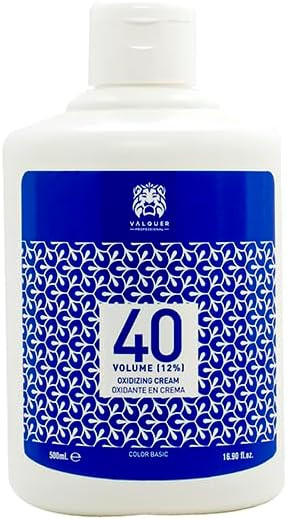 Professional Oxygen Valquer Cream Stabilised 40 volumes (12%) Permanent Hair Dye Professional Use Hairdresser Vegan Formula - 500 ml