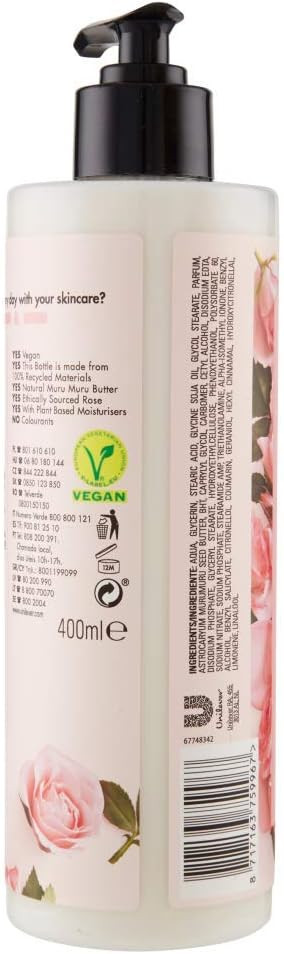 Body Lotion - Delicious Glow Love Beauty And Planet Body Lotion Skin Luminosa E Morbida Lady Muru Butter & Rose 400 Ml