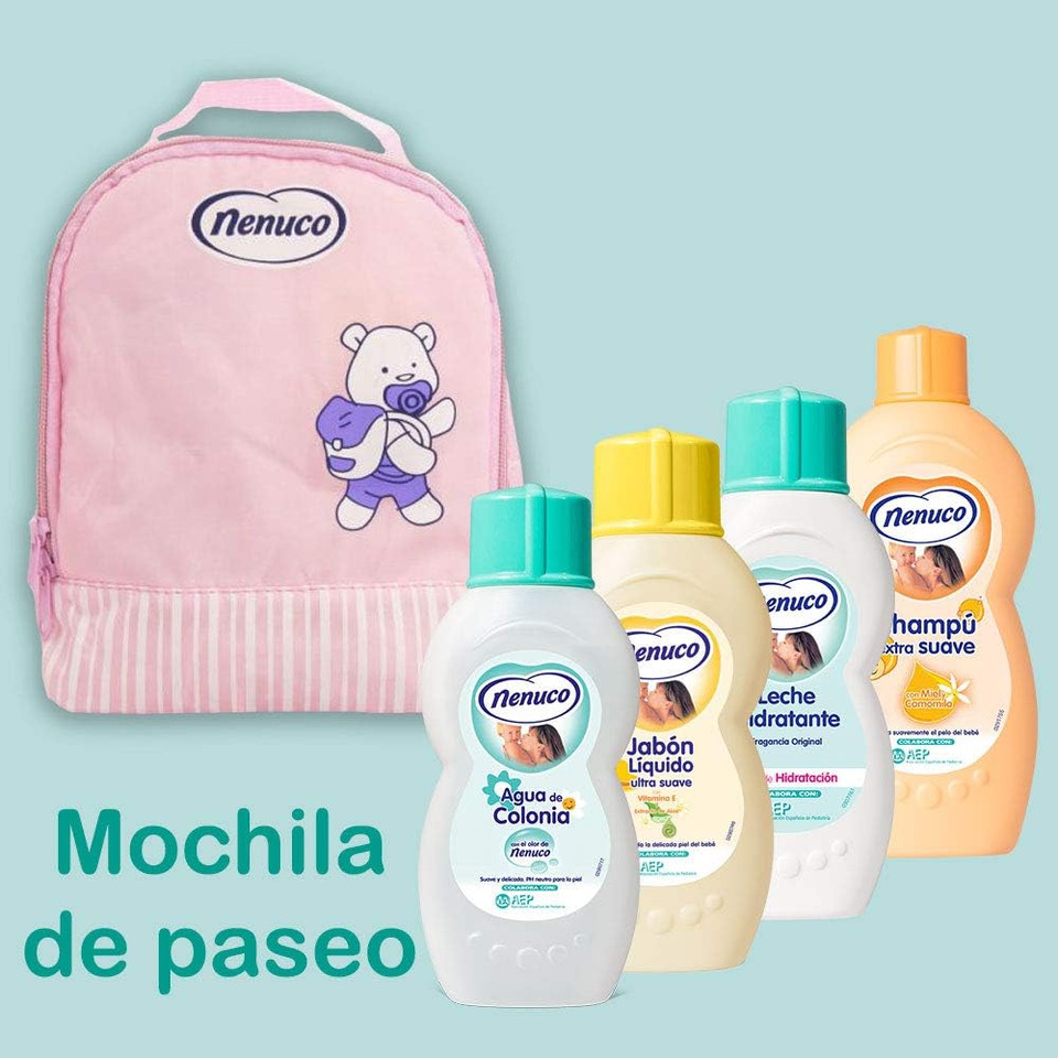 Nenuco Mochila Rosa Eau De Cologne + Liquid Soap + Shampoo + Moisturising Milk - 1 Pack
Color: Pink