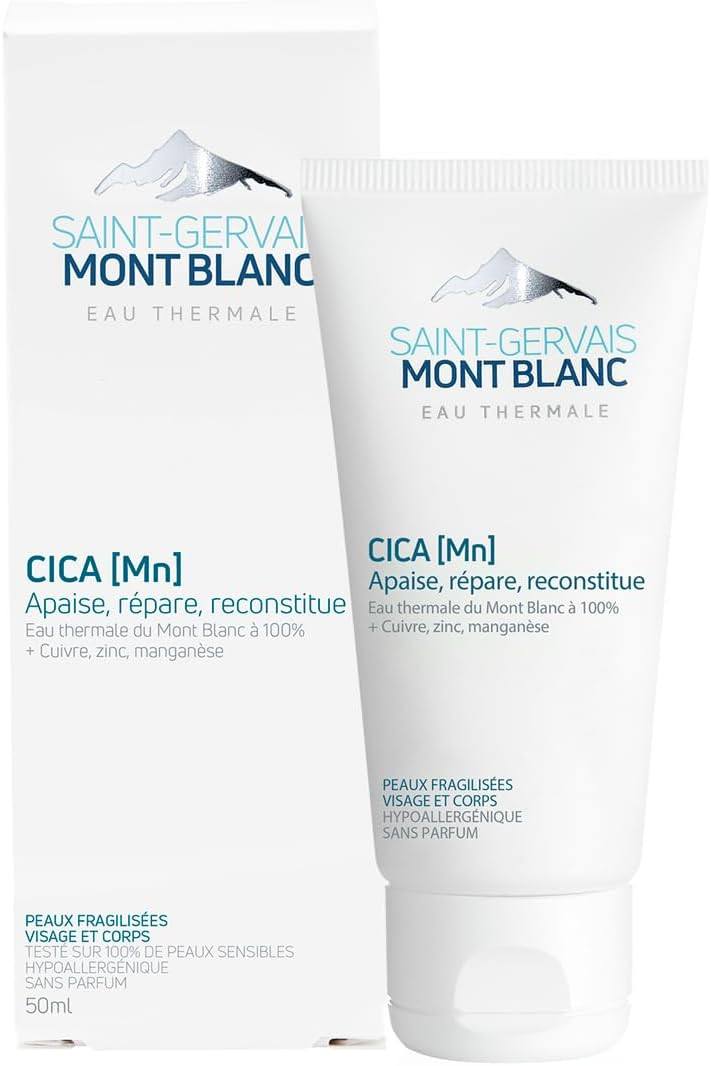 Saint-Gervais Mont Blanc - Cica Mn Healing And Repairing Cream For Sensitive Skin - Face And Body - 50 Ml