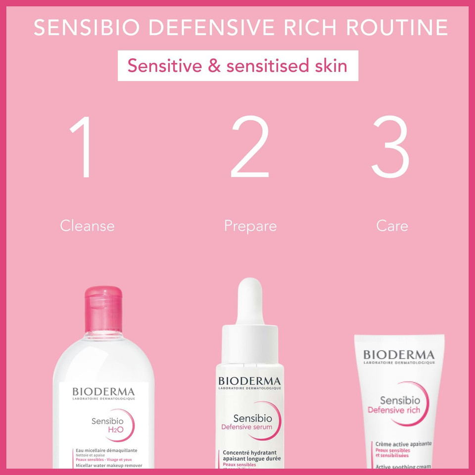 Bioderma Sensibio Defensive Rich - Soothing, Nourishing & Protective Face Cream for Sensitive & Dry Skin, Formulated with Vitamin E & Glycerin, 40ml