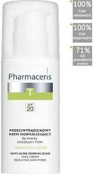 Pharmaceris T Sebostatic Day, Face Cream Spf 20, Face Moisturiser For Acne, Oily And Combination Skin, Unclogs Pores, Citric Acid - 50 Ml