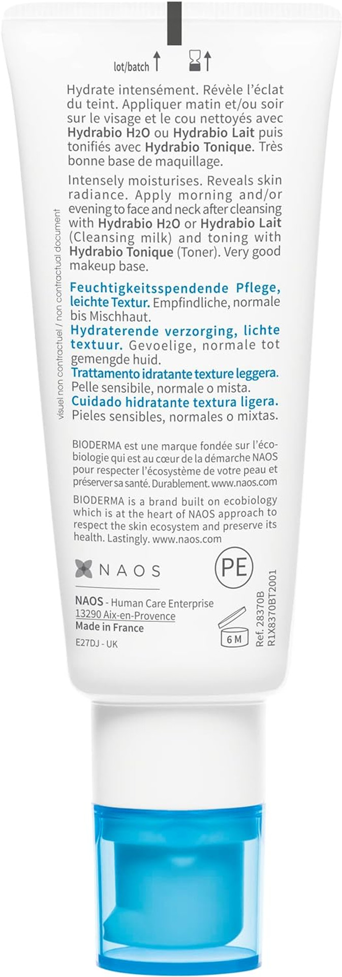 Bioderma Hydrabio Gel Cream - Light Moisturiser Face Cream for Dehydrated Skin, Smoothes & Softens Skin Texture whilst Restoring Natural Radiance, 40ml