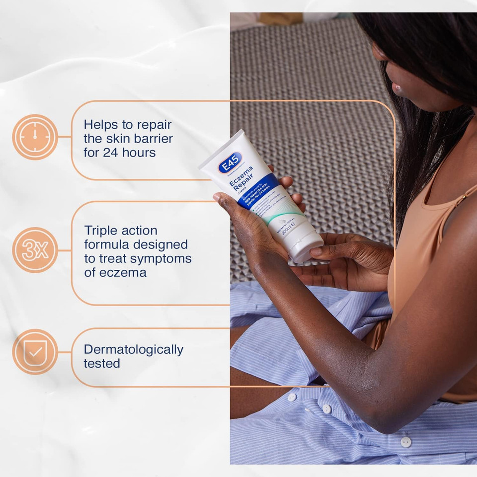 E45 Eczema Repair Cream 200 Ml X4 Pack  E45 Cream To Treat Symptoms Of Eczema  Soothe And Hydrate Very Dry And Itchy Skin  Emollient Cream With Omega 3 Fatty Acids - Dermatologically Tested

Size: 200 Ml (Pack Of 4)