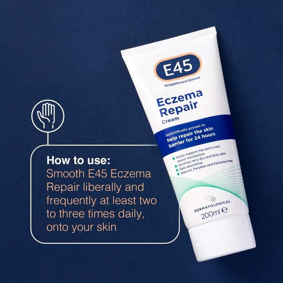 E45 Eczema Repair Cream 200 Ml X4 Pack  E45 Cream To Treat Symptoms Of Eczema  Soothe And Hydrate Very Dry And Itchy Skin  Emollient Cream With Omega 3 Fatty Acids - Dermatologically Tested

Size: 200 Ml (Pack Of 4)