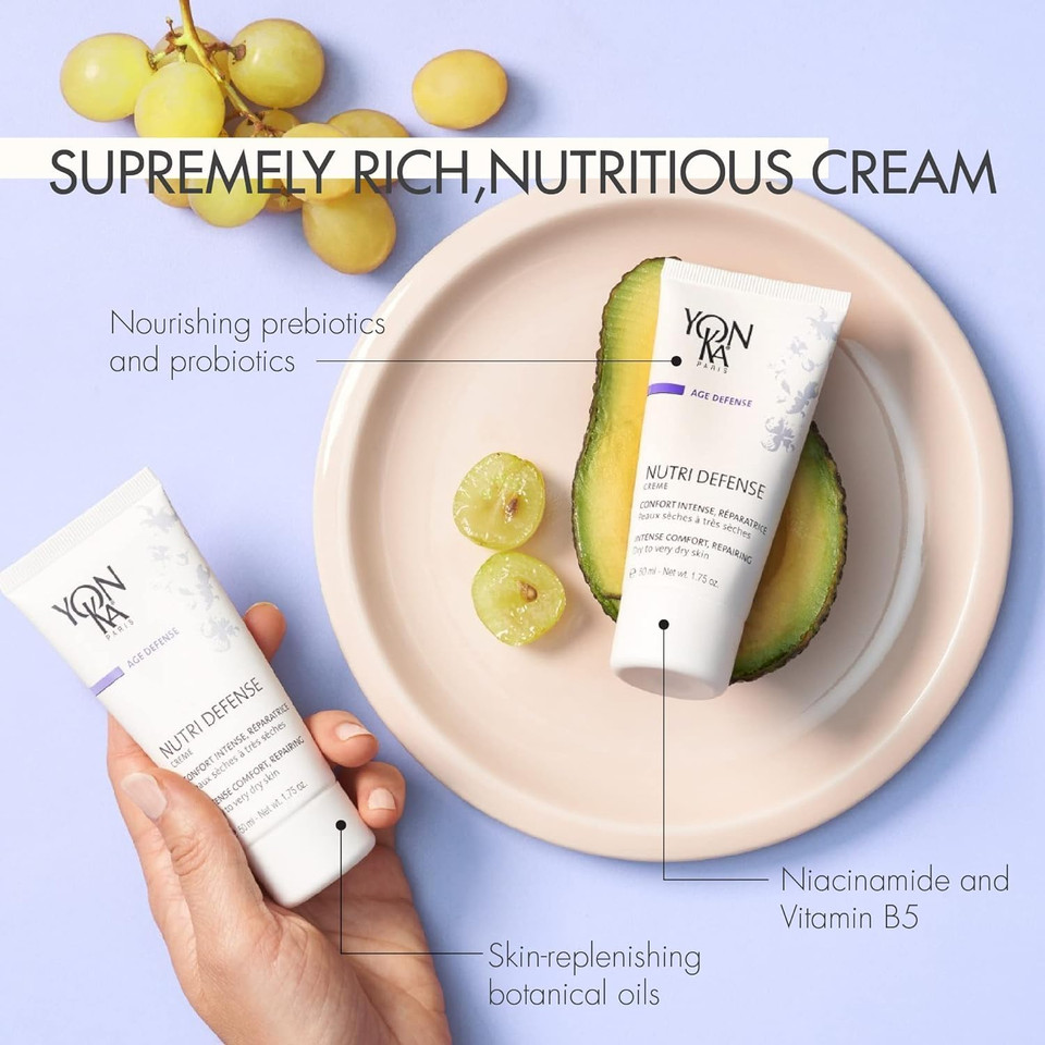 Yon-Ka Nutri-Defense Ultra Comforting Cream For Dry And Very Dry Skin 50Ml | Sos Rescue Ultra Hydrating Face Cream | 95% Natural Ingredients, Rich Shea Butter Treatment With Prebiotics And Probiotics