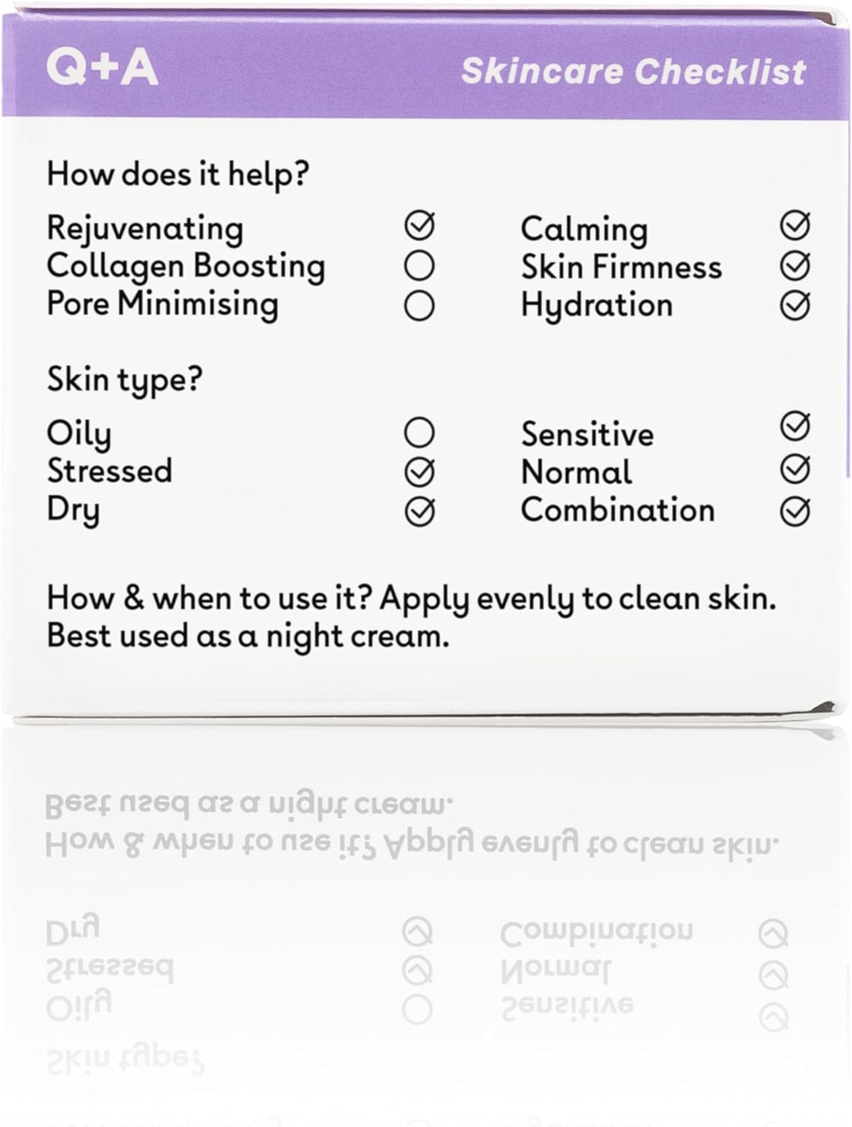 Q+A Chamomile Night Cream, A Super Soothing Moisturiser, Works Whilst You Sleep For A Hydrated And Fresh Complexion
