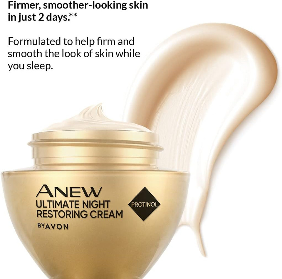 Avon Anew Ultimate Night Restoring Cream, With Protinolã¢Â Technology To Firm Skin, Reduce The Appearance Of Wrinkles And Boost Radiance, 50Ml Avon Anew Ultimate Night Restoring Cream, With Protinolã¢Â Technology To Firm Skin, Reduce The Appearance Of Wrinkles And Boost Radiance, 50Ml