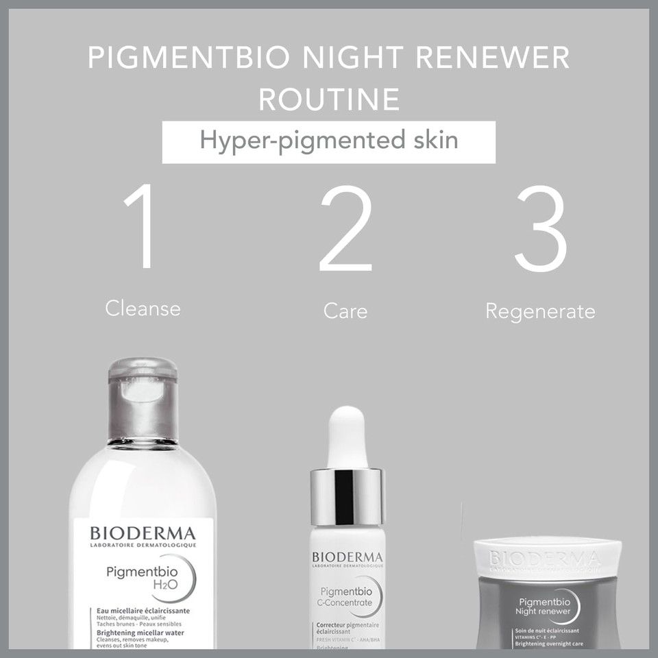 Bioderma Pigmentbio Night Renewer - Anti-Dark Spot Brightening & Protective Night Cream Moisturiser, Firms, Smoothes & Plumps Skin, 50ML