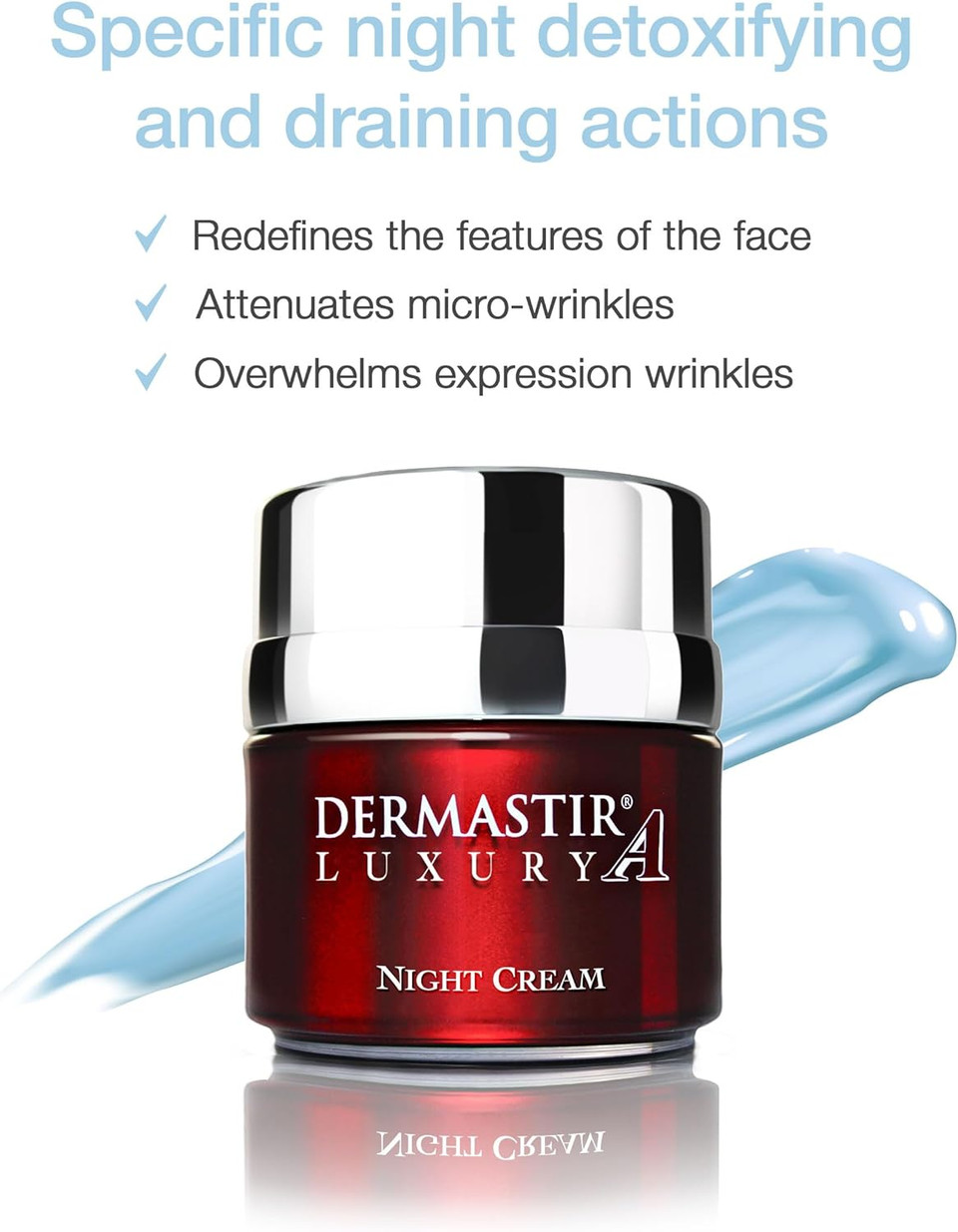 Dermastir Night Cream - Detoxifying, hydrating, regenerating, antiageing. Airless pack 50ml
