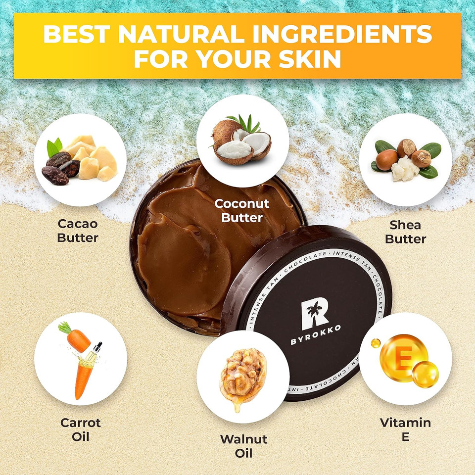 Byrokko Shine Brown Chocolate Sunbed Tanning Accelerator (200 Ml), Sunbed Cream Effective In Sunbeds & Outdoor Sun, Super Xxl Fast Bronzing Cream For Intense Chocolate Tan