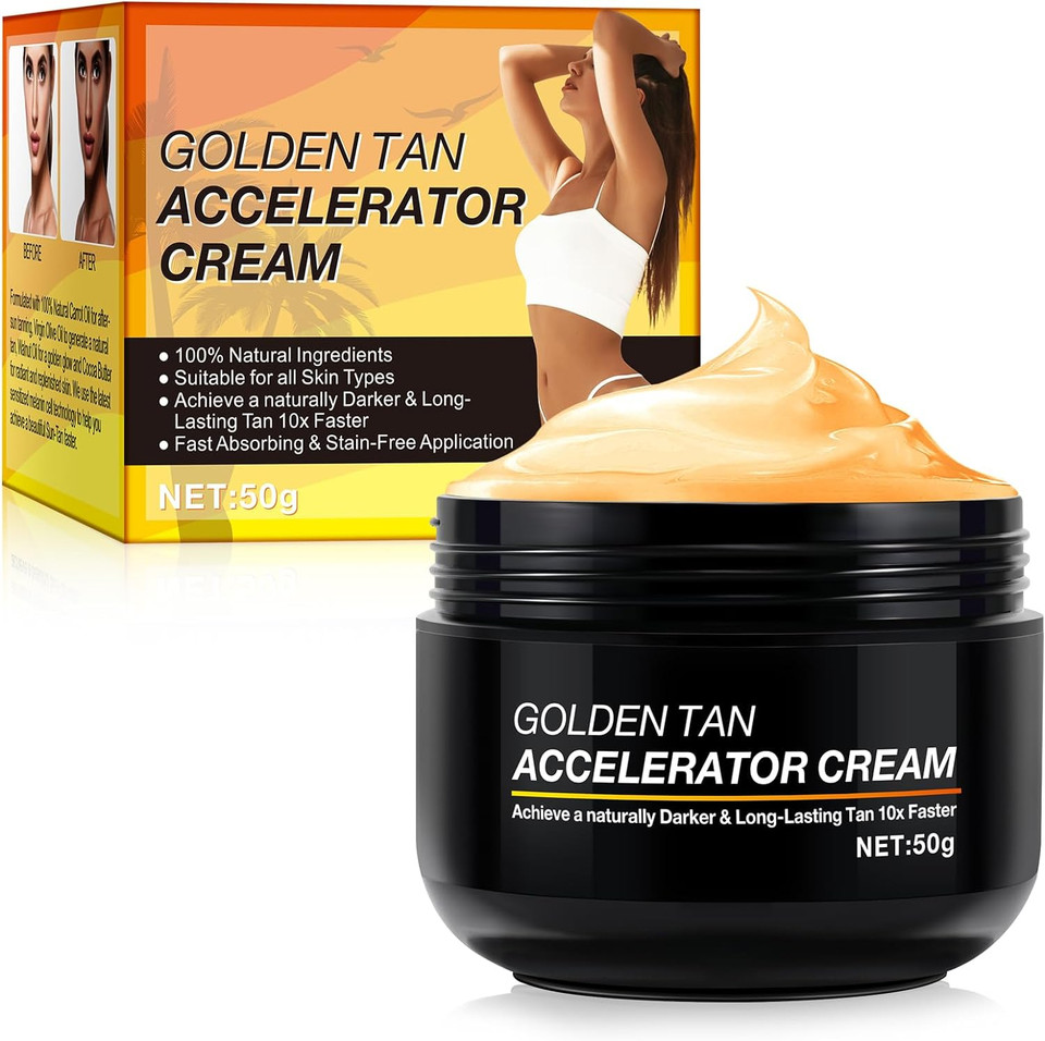 Tanning Accelerator Cream, 50G Long Lasting Sunbed Cream, Effective In Sun-Beds & Outdoor Sun Rapid Tanning Cream, Achieve A Natural Tan With Natural Ingredients
Color: 50G