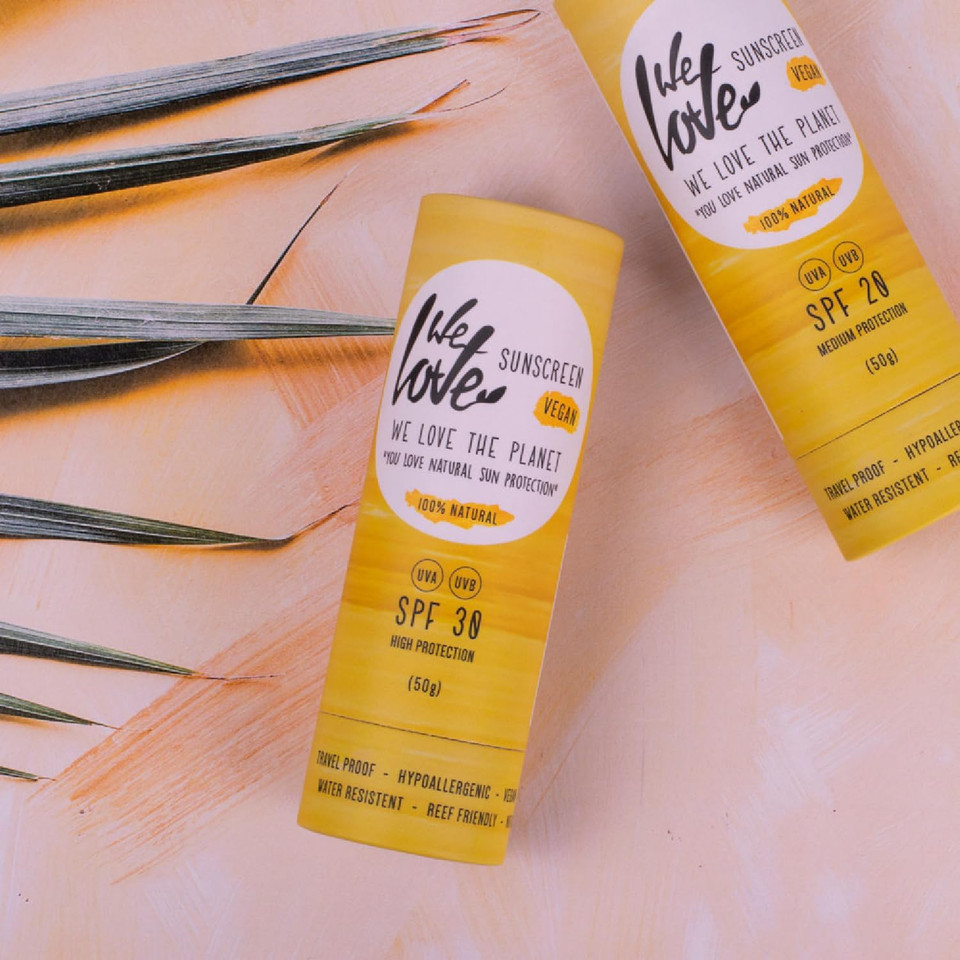 We Love The Planet - SPF 30 Natural Sunscreen Stick 60g - Vegan Eco-Friendly Sun Protection - Gentle & Effective - Suitable for All Skin Types