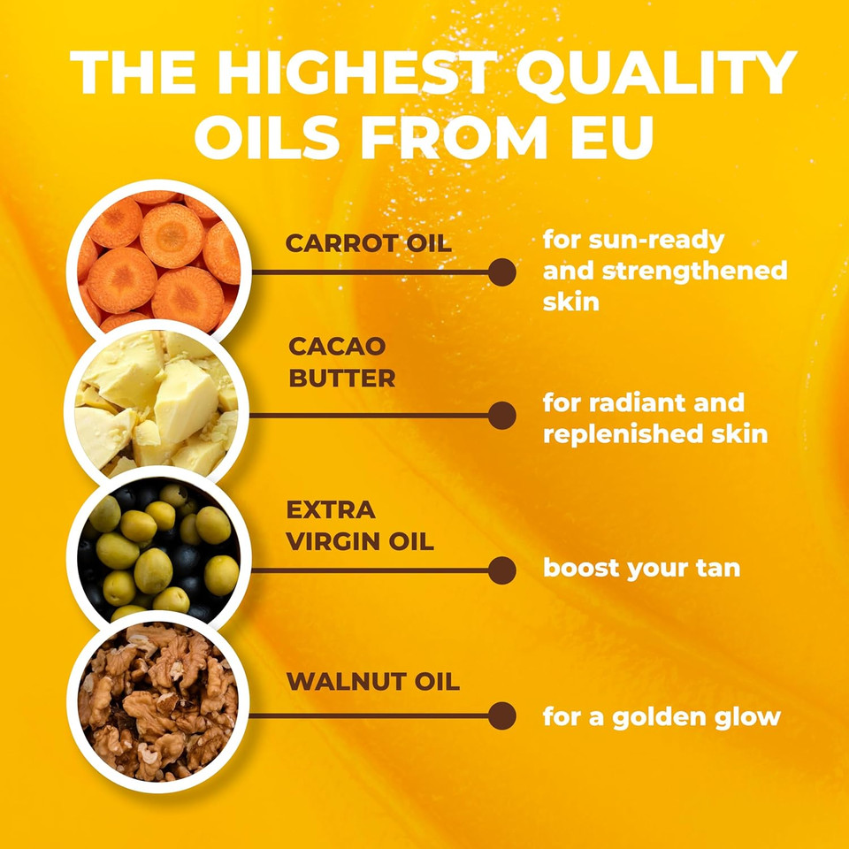 Byrokko Shine Brown Sunbed Tanning Accelerator (210 Ml), Sunbed Cream Effective In Sunbeds & Outdoor Sun, Achieve A Natural Tan With Natural Ingredients