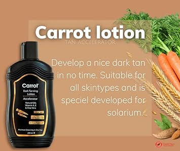 Carrot-Sunã¢Â® Dark Tanning Lotion, Tanning Lotion With 100% Natural Carrot Oil Extract, Maximum Browning In One Day, 200Ml